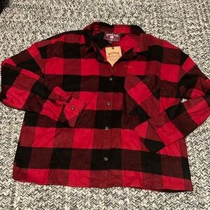 NWT hippie rose cropped flannel